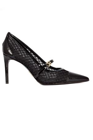 Dora patent black mesh and leather pumps SERGIO LEVANTESI | DORA56NERO
